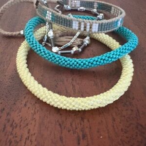 Colorful Crocheted Seed Bracelets Set